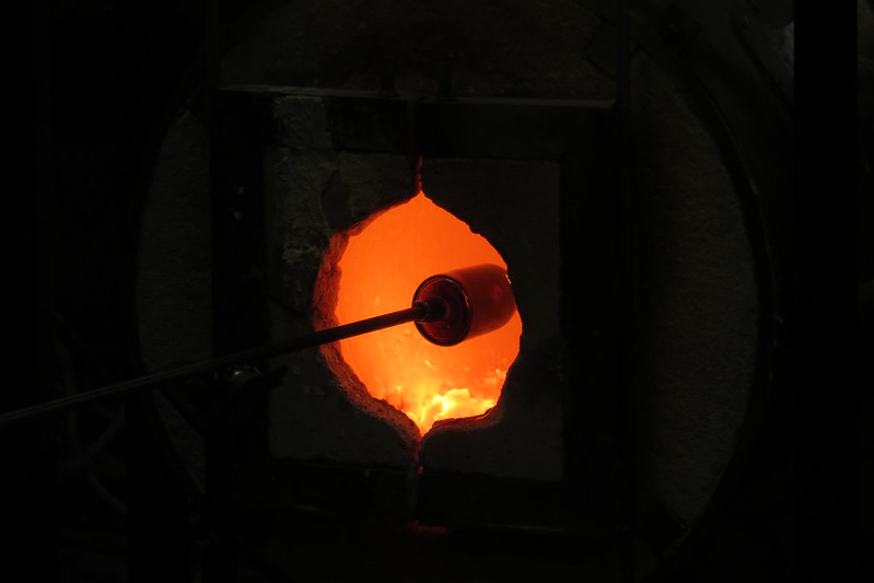 Crucible in a red-hot oven