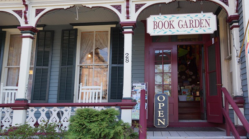 Facade of a Victorian era house converted to a bookshop